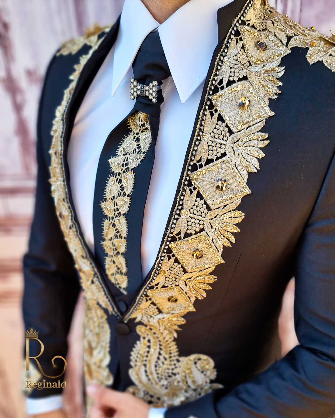 Costum de ceremonie, Colecția 2022, Sacou, Vesta, Pantalon si Cravata - C3850 - imagine 5