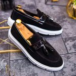 Mocasini casual de bărbați, cu talpa înaltă albă – AD407