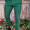 Pantaloni Verde imperial de bărbați, Casual Slim Fit, Conici cu lanț – PN709