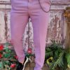 Pantaloni Lila de bărbați, Casual Slim Fit, Conici cu lanț – PN706