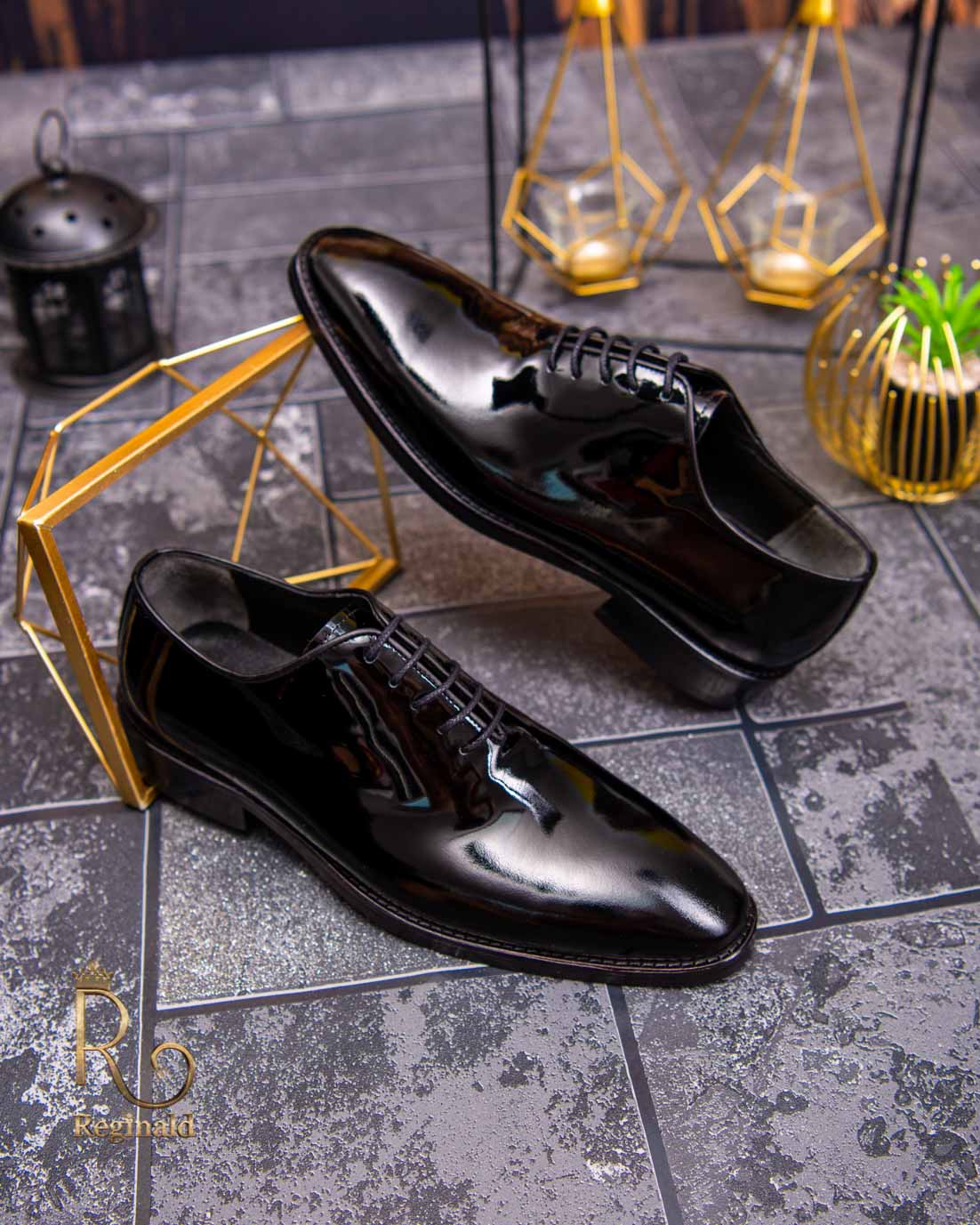 Elegante sko i ægte læder Patent Black P1548