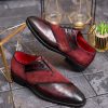 Pantofi eleganți de bărbați din piele naturala, Bordo - P1590
