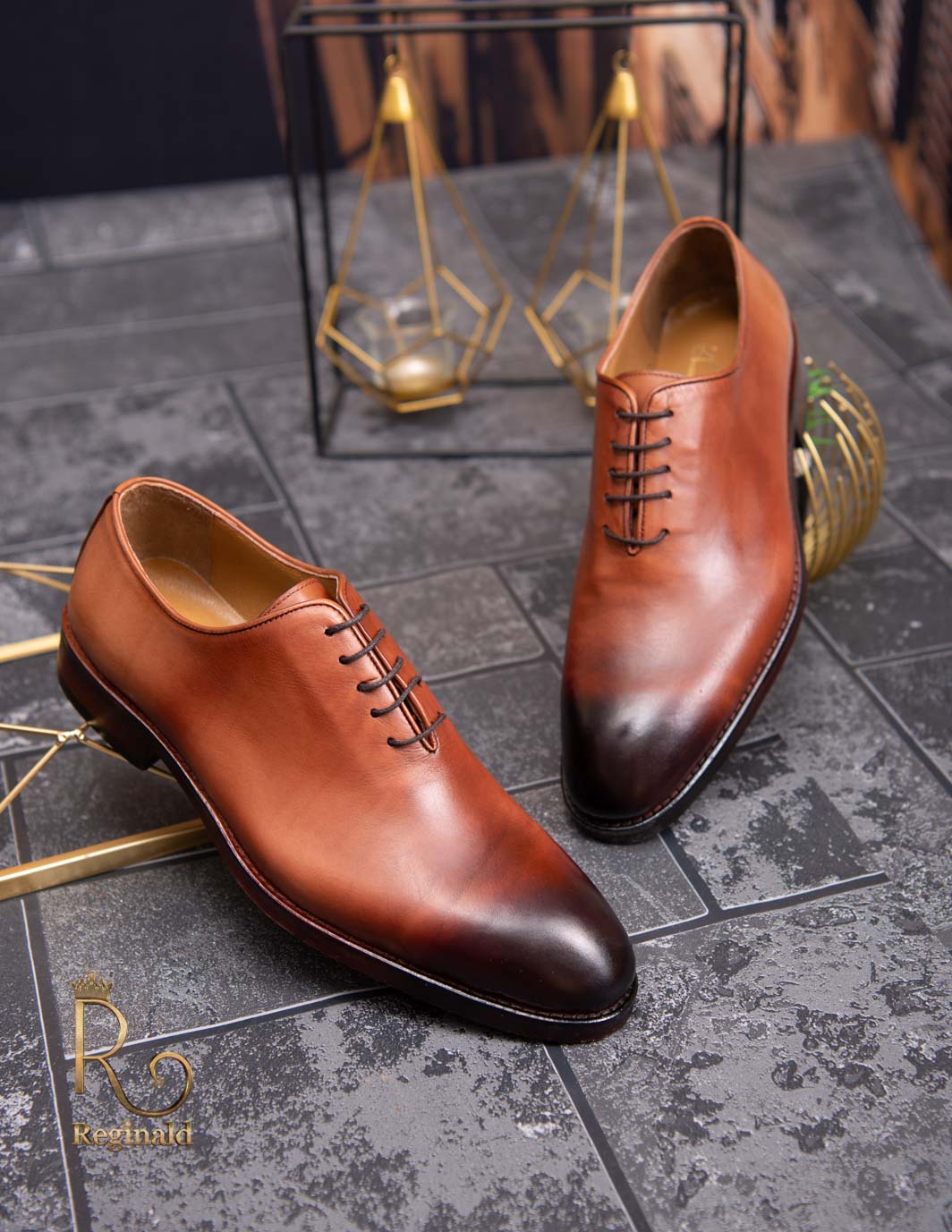 Pantofi eleganți de bărbați din piele naturala, Maro degrade - P1574