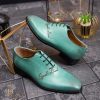 Pantofi eleganți de bărbați din piele naturala, Turcoaz - P1613