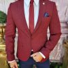 Sacou Bordeaux, de bărbați, Slim Fit, Summer Collection - SC741
