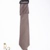Cravata de bărbați, Maro cu model - CV778