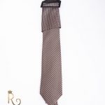 Cravate pour homme, marron à motifs - CV778