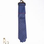 Cravate pour homme, bleu marine à motifs - CV769