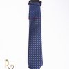 Cravata de bărbați, Bleumarin cu punctulețe albe - CV761