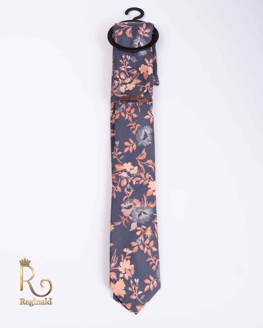 Cravata de bărbați, Albastra cu flori - CV749