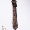 Cravata de bărbați, Maro cu flori - CV748
