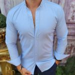 Men's textured shirt, button-down collar - CR107