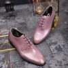 Pantofi eleganți de bărbați din piele naturala, roz prafuit - P1624