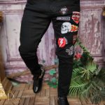 Blugi de bărbați, Slim Fit, Elastici si Conici, Negri - BG895