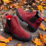 Ghete de bărbați, Bordo, din piele întoarsă 100% naturala - GH125