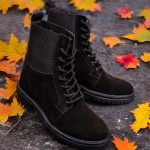 Ghete de bărbați, Negre, din piele întoarsă 100% naturala - GH121