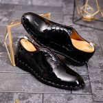 Chaussures Reginald en cuir verni naturel, One-Cut - P1810