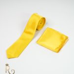 Cravata si batista de bărbați, Galben auriu - CV815