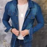 Geaca de blug pentru bărbați, Slim Fit, Albastra - GB179