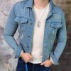Geaca de blug pentru bărbați, Slim Fit, Bleu - GB176