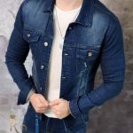 Men's denim jacket, Slim Fit, Navy Blue - GB174