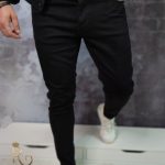 Blugi de bărbați, Slim Fit, elastici si conici, Negri - BG917