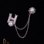 Cadena metálica para chaqueta, plateada, con piedras - LT245