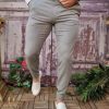 Pantaloni eleganți de bărbați, Gri, Croiala Slim Fit - PN726