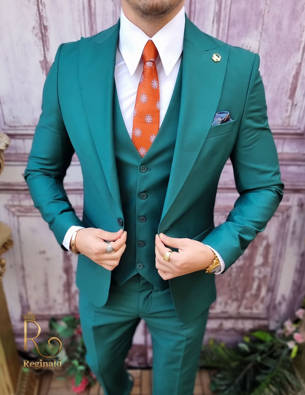Elegant jakkesæt til mænd, jakke, vest og - C4011