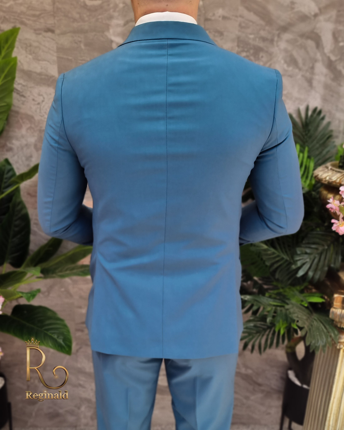Costume homme élégant bleu - Veste, Gilet et Pantalon - C4100