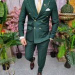 Costum verde imperial, Sacou si Pantalon, 100% Lana - C4055