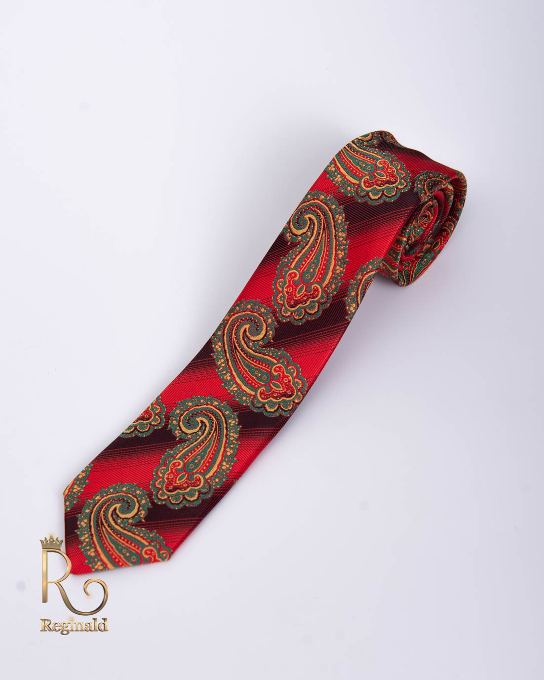 Cravata barbateasca, rosie/visinie cu model - CV835