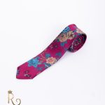 Men's purple floral tie - CV821