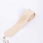 Men's beige polka dot tie - CV822