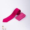 Cravata de barbati si batista fucsia satin - CV863