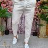 Pantaloni de barbati albi ivoire,  croiala slim - PN737