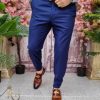 Pantaloni de stofa barbatesti, albastri, fara tiv - PN739