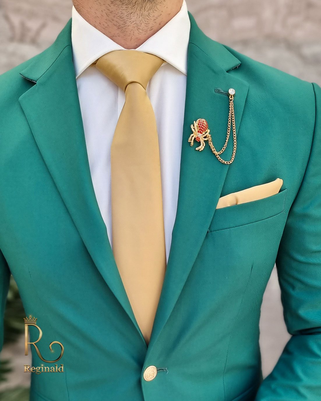 Cravata aurie de barbati si batista- CV878