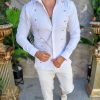 Cămașă alba de bărbați, Slim Fit, cu accesorii - CM510