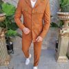 Costum SAFARI caramiziu Sacou si  Pantalon- C4162