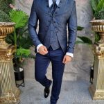 Costum bleumarin de ceremonie, Sacou,  Pantalon, Cravata  - C4145