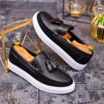 Mocasini de barbati casual, negri, talpa inalta ultra-usoara – AD563
