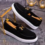 Mocasini de barbati casual, negri, talpa alba inalta ultra-usoara – AD567