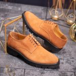 Pantofi cu siret barbatesti, maro din piele intoarsa - P1720