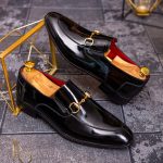 Pantofi Loafers barbatesti, negri lacuiti, piele naturala - P1708