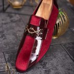 Pantofi Loafers barbatesti, bordeaux piele naturala - P1706
