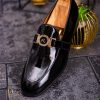 Pantofi Mocasini de barbati din piele naturala, negri lacuiti - P1322
