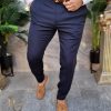 Pantaloni Bleumarin de bărbați, Casual Slim Fit, Conici– PN705
