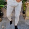 Pantaloni eleganți de bărbați, Slim Fit, Conici, Gri deschis - PN570