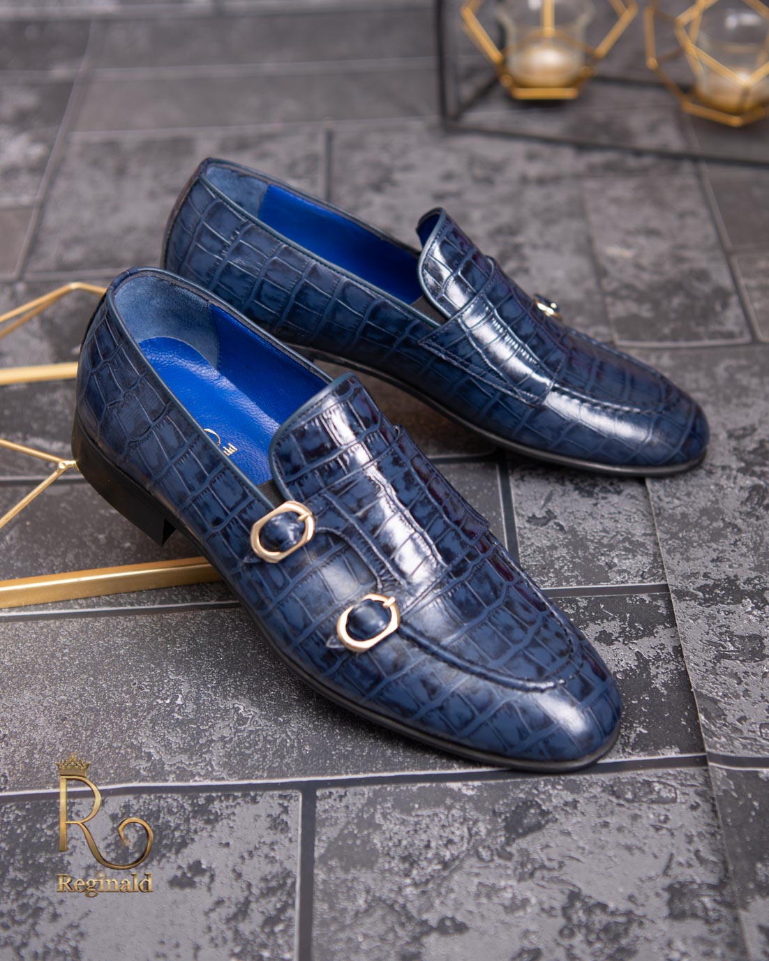 Pantofi Loafers, barbatesti, bleumarin, piele naturala- P1765